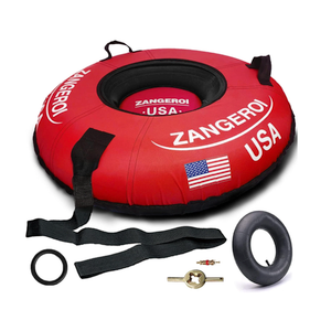 Snow Tube for Sledding Snow Tubes Heavy Duty Snow Tube for Kids Adult Snow Sled Sledding Tube Inflatable Snow Tubes for Kids Towable Rubber Snows Tube with Cover (Red Cover)