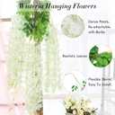 Waipfaru 40 Pack White Wisteria Hanging Flowers, Fake Flowers for Decoration, Artificial Hanging Flowers, Vines for Bedroom, Flower Garland for Home, Party, Wall, Wedding Decoration(3.6 Ft/Pcs)