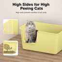 Cat Litter Box with High Sided,24.8" Lx14.9 Wx13.0 H,Extra Large Cat Litter Box for Big Cats,XL Jumbo Kitty Litter Box for Indoor Cats,Tool-Free Assembly (Yellow)