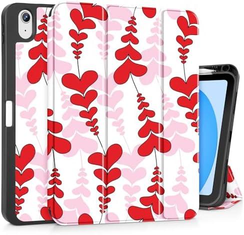 Mektron Case for iPad (A16) 11th Generation 11-inch 2025 Fit iPad 10th Gen 10.9 inch 2022, Tablet Cover with Trifold Stand + Pencil Holder + Auto Wake/Sleep + TPU Back Cover, Heart Wave