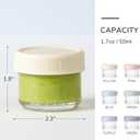 VITEVER [6 Pack] Salad Dressing Container To Go, 1.7 oz Glass Small Condiment Container with Lids, Dipping Sauce Cups Set, Leakproof Reusable Sauce Containers for Lunch Box Work Trip.