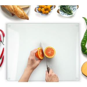 Kitchenville Glass Cutting Board 20”x16”: Tempered Glass Kitchen Counter Protector - Durable- Scratch-Resistant, Heat-Proof - Clear Design