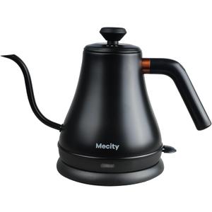 Mecity Electric Kettle Gooseneck Water Kettle Stainless Steel Tea Kettle Water Boiler Fast Heating, Auto Shut Off, 27 fl oz, 1000W, Matte Black