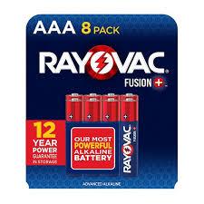 Rayovac Fusion AAA Batteries, Premium Alkaline Triple A Batteries (8 Battery Count) Red, Silver