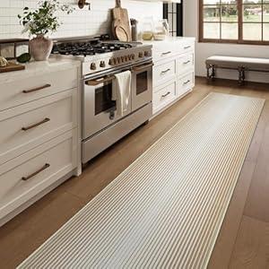 LEEVAN Washable 2 x 12 Runner Rug Modern Abstract Hallway Runner Rug 12ft Blue Distressed Kitchen Rugs Long Floor Carpet for Entryway, Bathroom, Laundry, Bedroom