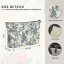 Vintage Chinoiserie Floral Makeup Bag Gifts for Women, Blue and White Floral Cosmetic Bag, Grandmillennial Toile de Jouy Aesthetic Zipper Makeup Pouch Travel Toiletry Bags
