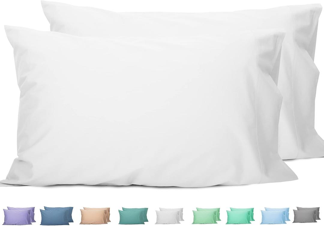 Sunflower Queen Pillowcases Set of 2, 100% Cotton Queen Pillow Cases 2, 2030 inches Bright White, Soft and Breathable (Queen (20"x30"))