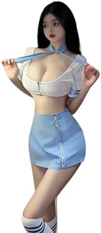 SINMIUANIME Sexy Flight Attendant Stewardess Costume for Women Racer Costumes Halloween Cosplay Lingerie Party Outfit Size XS