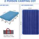 KAMPKEEPER Camping Cot,Camping Cots for Adults,Folding Camping Cot with Inflatable Air Mattress and Carry Bag,for Outdoor Travel Camp Beach Vacation (not Included The Airpump), Queen