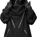 Niepce Inc Japanese Streetwear Hoodie for Men (Black, L)
