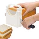 Bread Slicer,Adjustable Toast Slicer,Foldable and Customizable Loaf Cutter with Cutting Board for Homemade Bread & Loaf Cakes Tools to 5 Thickness | Bagel/Sandwich/Toast