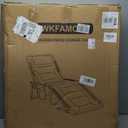 WKFAMOUT Outdoor Folding Lounge Chair Padded for Adults 264Ibs Patio Chaise Lounge Chair for Outside 5-Position Adjustable Reclining Beach Chair with Pillow Pocket
