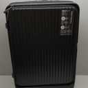 HotWay 24 Inch Expandable Checked Luggage with Cup Holder, Hardside TSA Approved Luggage with Spinner Wheels, Top Opening Suitcase For Travel, Black