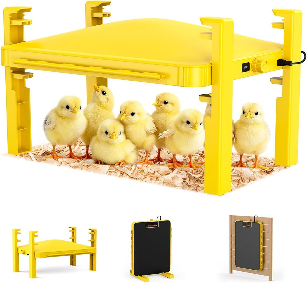 Brooder Plate for Chicks,Chicken Brooder Heater with Temperature Sensor Radiant Heating Panel for Chicken Coops Poultry (Yellow)