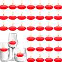 Nuanchu 30 Pcs Red Floating Candles Centerpieces Bulk 1.5 Inch Small Unscented Votive Floating Candles Decoration for Birthday Wedding Party Anniversary Holiday Party Gifts Home Pool Decor
