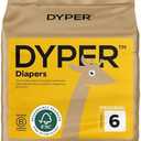 DYPER - Baby Diapers Hypoallergenic Cloth Alternative Day & Overnight Protection - Made with Plant-Based* & Honest Ingredients - Size 6 (18 Count)