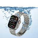 Anlinser No Tool Needed Bands Compatible with Apple Watch Band 49mm 46mm 45mm 44mm 42mm for Women Men, Stainless Steel Metal Strap Designed for iWatch Ultra 3/2/1 SE Series 11 10 9 8 7 6-1 (Titanium)