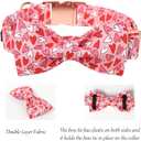 Lionet Paws Valentines Dog Collar Bowtie, Dog Bowtie Collar with Metal Buckle for Dogs, Adjustable Comfortable Dogs Collars Girl Boy, XL, Neck 16-26 in (Red Pink Hearts)