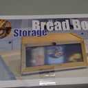 ETMI Black Bread Box for Kitchen Countertop - Modern Bamboo Bread Box with Window Bread Storage Container
