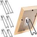 6 Pcs 3 Size Adjustable Picture Frame Stand, Stainless Steel Picture Frame Easel Backs Self-Adhesive, Picture Frame Backing Board for 6-18 Inch (Black, 3 Size)