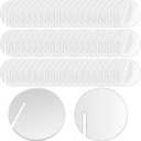 60 Pcs Acrylic Drink Tags Party Drink Tag Circles Hearts Acrylic Markers Wine Glass Disc Blank DIY Label for Rim of Glass Champagne, Clear(Round)