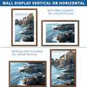 Hongkee 24x36 Poster Frame Set of 2, Rustic Brown Wood Style - Display 20x30 Picture with Mat or 24 x 36 Poster without Mat, Wall Mounting Horizontal and Vertical