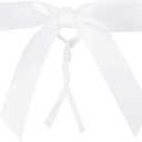 Restaurantware - Gift Tek 3 x 2.5 Inch Satin Ribbon Bows, 4000 Twist Tie Bows - Pre-Tied, Vibrant, White Polyester Gift Wrapping Bows, For Treat Bags, Crafts, Packages, Decoration- Restaurantware