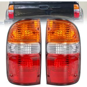 Tail Lights Assembly Set Compatible with 2001-2004 Toyota Tacoma, Left Driver & Right Passenger Side Rear Lamps with Bulbs & Harness, Replaces 81560-04060 81550-04060 TO2800139 TO2801139