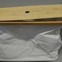 US Toilet Paper Basket Oxford Cloth Toilet Paper Organizer with Wood Lid Foldable Toilet Paper Holder Basket Large Capacity Toilet Paper Bin for Bathroom Sink(White), 16.93x6.69x13.78in