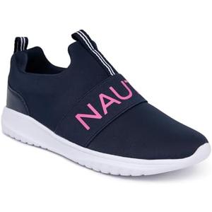 Nautica Youth Girls Slip-On Athletic Sneakers - Stylish Running and Tennis Shoes for Little and Big Kids Size 4