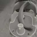 Baby Bath seat for Babies 6 Months & up, 360 Stable Toddler Bath Chair with one-Touch Button, Back Hollow Design, Water Temperature Card & 4 Suction Cups for Safety (Gray)