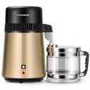 VIVOHOME Water Distiller Countertop 1.1 Gallon/4L 304 Stainless Steel Distilled Water Machine with Smart Switch Purifier Filter for Home Officek, Champagne