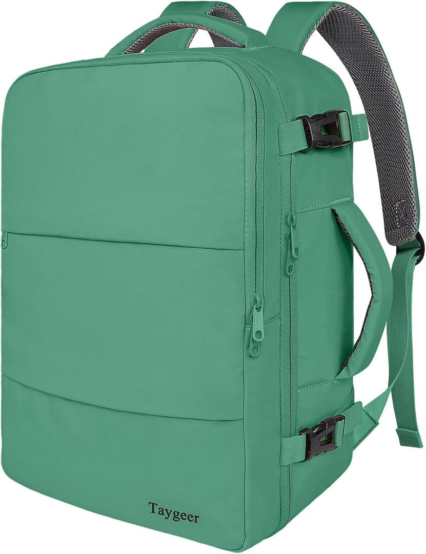 Taygeer Travel Backpack for Women, 40L Airline Approved Carry On with 17.3 inch Laptop Compartment, TSA Friendly Bag for Business Hiking Travel, Backpack Carry On Luggage for friend Gym Sport, Green (X-Large)