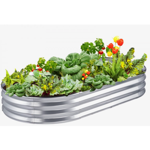 Raised Garden Bed, 70.9x35.4x11 inch Galvanized Metal Planter Box, Outdoor Planting Boxes with Open Base, for Growing Flowers/Vegetables/Herbs in Backyard/Garden/Patio/Balcony, Silver