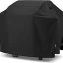 SunPatio BBQ Grill Cover 70 Inch, Outdoor Heavy Duty Waterproof Barbecue Gas Grill Cover, Fade Resistant, All Weather Protection Compatible for Weber Charbroil Kenmore Brinkmann and More, Black