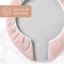 TOWN & COUNTRY EVERYDAY Ultra Plush Solid Tufted Toilet Lid Cover, Soft and Absorbent, Non-Slip Cover, Machine Washable, Blush, 18"x19"