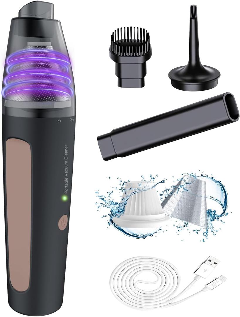 OMO Handheld Vacuum, 22000PA Portable Cordless Car Vacuum Cleaner, Suction and Blow 2 in 1 Dust Removal Vacuum Cleaner for Car, Home, Office, Pet. Black