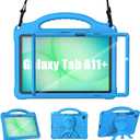 Sanyetral Kids Case for Samsung Galaxy Tab A11 Plus 2026/A9 Plus 2023 11 inch Tablet, Galaxy Tab A11+/A9+ Case with Screen Protector, Shockproof Handle Stand Protective Cover with Shoulder Strap -Blue