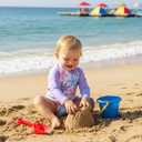 Renotemy Baby Girls Swimsuit Summer Infant Girl Bathing Suit Zipper Long Sleeve One-Piece Rash Guard Swimwear with Hat 3M-3Y