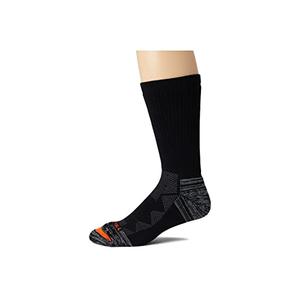 Merrell Unisex Durable and Breathable Midweight Merino Wool Elite Work Crew Sock with Blister Protection 1Pair Pack, Black, Men's Shoe Size: 13-15