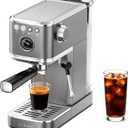 CHULUX Elite Espresso Machine with Milk Frother, Compact Hot and Ice Expresso Coffee Maker for Cappuccino, Latte and Americano, 20 Bar Italian High Pressure Pump, Metallic Gray