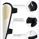 Shin Guards Soccer Kids Youth, CE Certified Airsfish Shin Guard Protection Gear for 2-18 Years Old Boys Girls Teenagers High Impact Resistant Breathable Comfortable 1 Pair 4 Sizes, White Gold (S Plus)