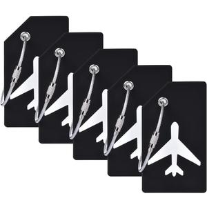 5Pack Silicone Luggage Tag with Name ID Card Perfect to Quickly Spot Luggage Suitcase by Ovener (Black)