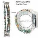 C&L Accessories Compatible with Google Pixel Watch 3 45mm Band Beaded Natural Gemstone Bracelet Replacement Strap, Indian Agate