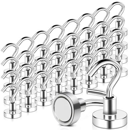 MAGXCENE  Magnetic Hooks Heavy Duty, 25 lbs Strong Magnet Hooks for Cruise Refrigerator, Neodymium Magnets with Hooks for Grill Hanging Kitchen Tool Storage