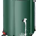 Collapsible Rain Barrel Water Collection System - 53 Gallon Portable Water Storage Tank,Foldable Rainwater Collect System Downspout, Water Catcher Container with Filter, SpigotsOverflow Kit (Green)