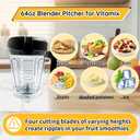 For Vitamix 64oz Low-Profile Blender Pitcher, Replacement for Vitamix 750 780 5000 5200 6300 7500 E320 Classic/Explorian Series etc Container Jar Cup