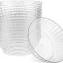 PLASTICPRO 30 Pack Crystal Like Clear Disposable Plastic Plates Dinner Dishes 10 ounce Bowls for Special Occasions Parties