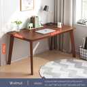 IOTXY Simple Wooden Writing Desk - Modern Minimalist Style PC Laptop Computer Workbench with Solid Wood Legs, 47" W Home Office Work Table for TV Stand Music Video Live Broadcast Workstation, Walnut