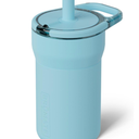 BrüMate Leap 12oz 100% Leakproof Kids Tumbler with Handle & Silicone Soft Straw | Durable Drop Resistant Silicone Sleeve | Made of Insulated Stainless Steel | Cup Holder Friendly | (Glacier)